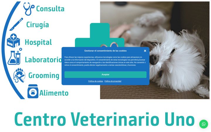 Screenshot of centroveterinariouno.com