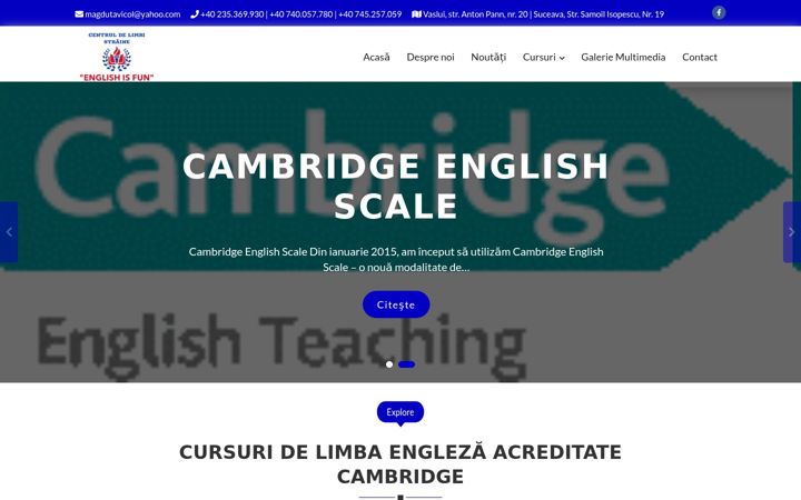 Captura de ecrã de centrulcambridgeenglishisfun.ro