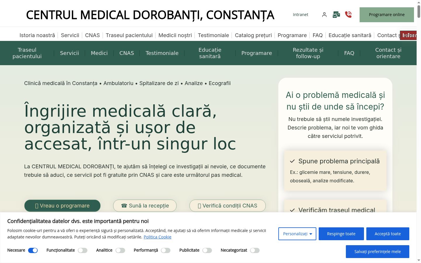 Captura de pantalla del banner de consentimiento mostrado antes de cualquier interacción