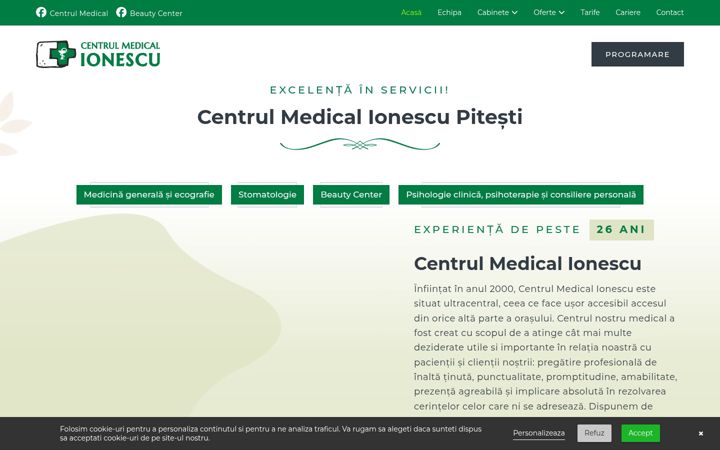 Zrzut ekranu centrulmedicalionescu.ro