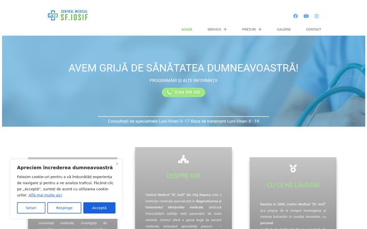 Zrzut ekranu centrulmedicalsfiosif.ro