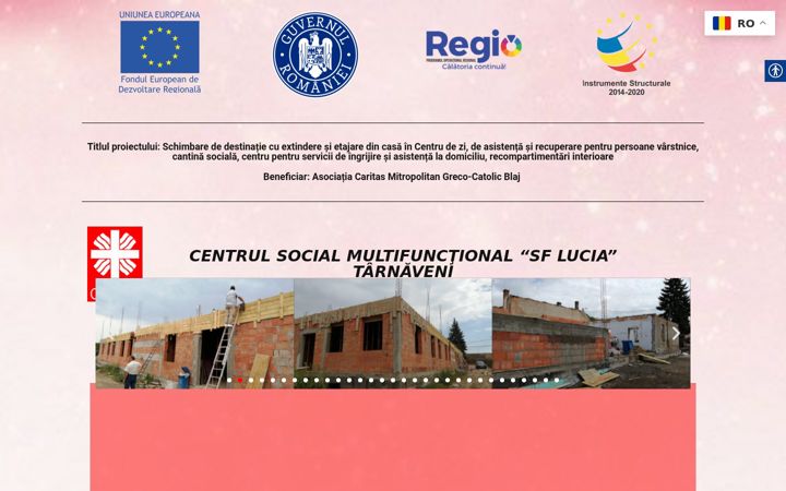 Captura de pantalla de centrulseniorilorcaritas.ro