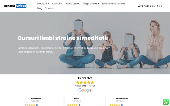 Captura de pantalla de centrulunirea.ro
