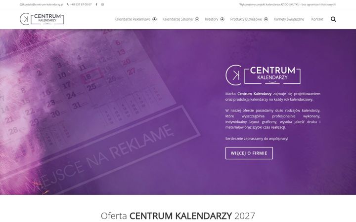 Posnetek zaslona centrum-kalendarzy.pl