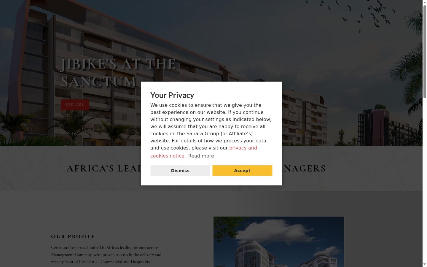Screenshot of the consent banner shown before any interaction