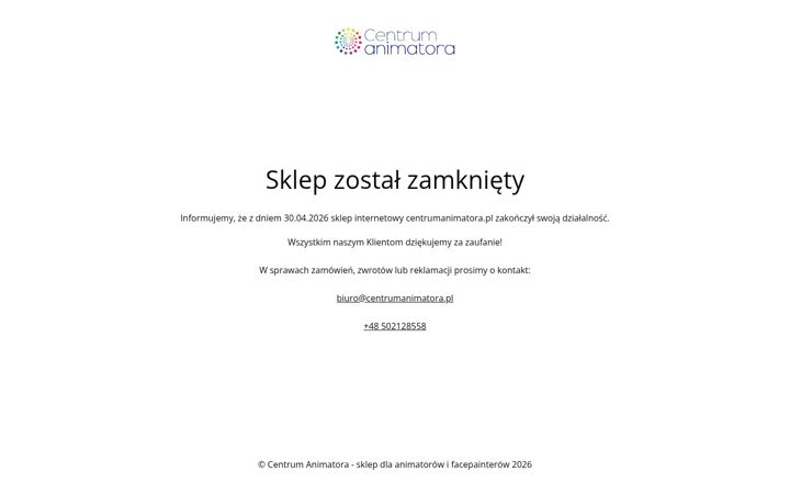 Screenshot stránky centrumanimatora.pl