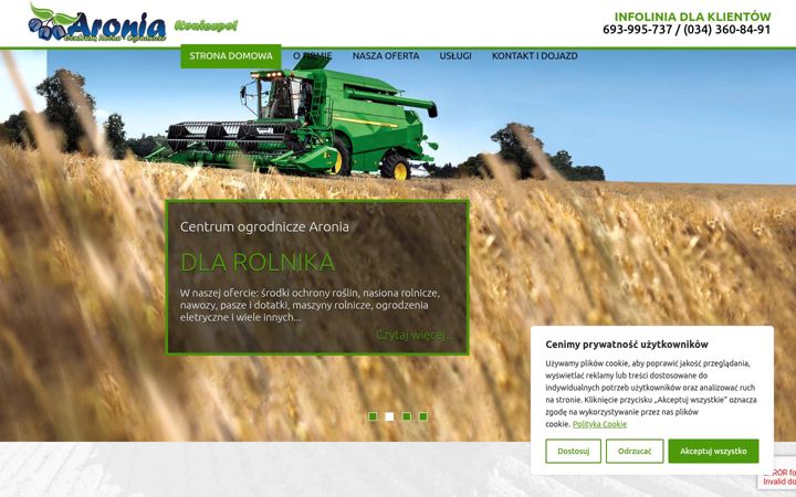 Screenshot stránky centrumaronia.com.pl