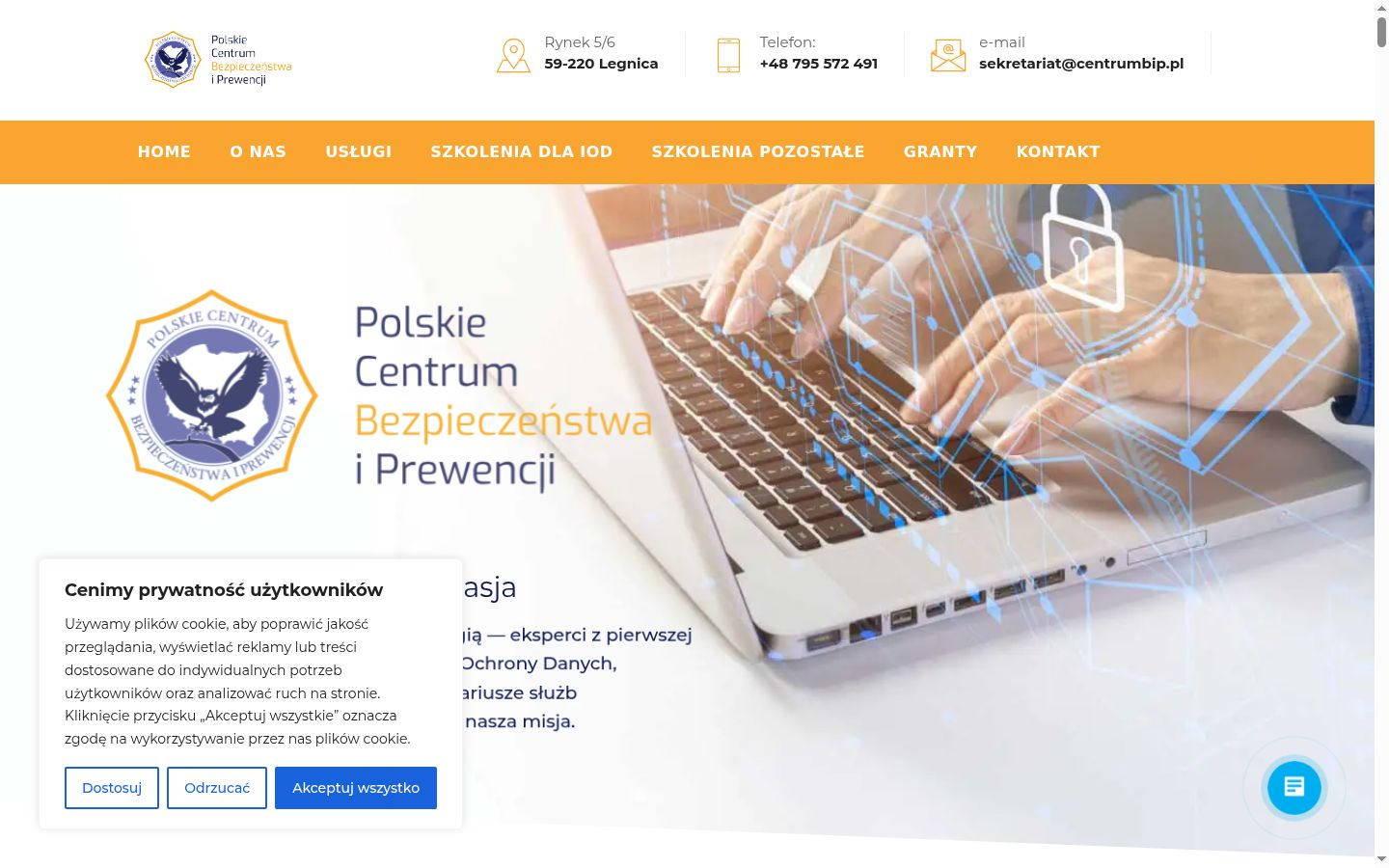 Zrzut ekranu banera zgody wyświetlanego przed jakąkolwiek interakcją