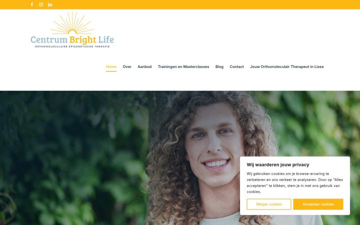 Captură de ecran a centrumbrightlife.nl