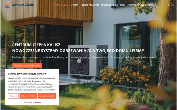 Screenshot of centrumciepla.com