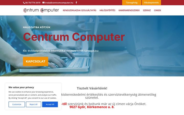 Screenshot του centrumcomputer.hu