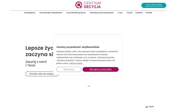 Captură de ecran a centrumdecyzja.pl