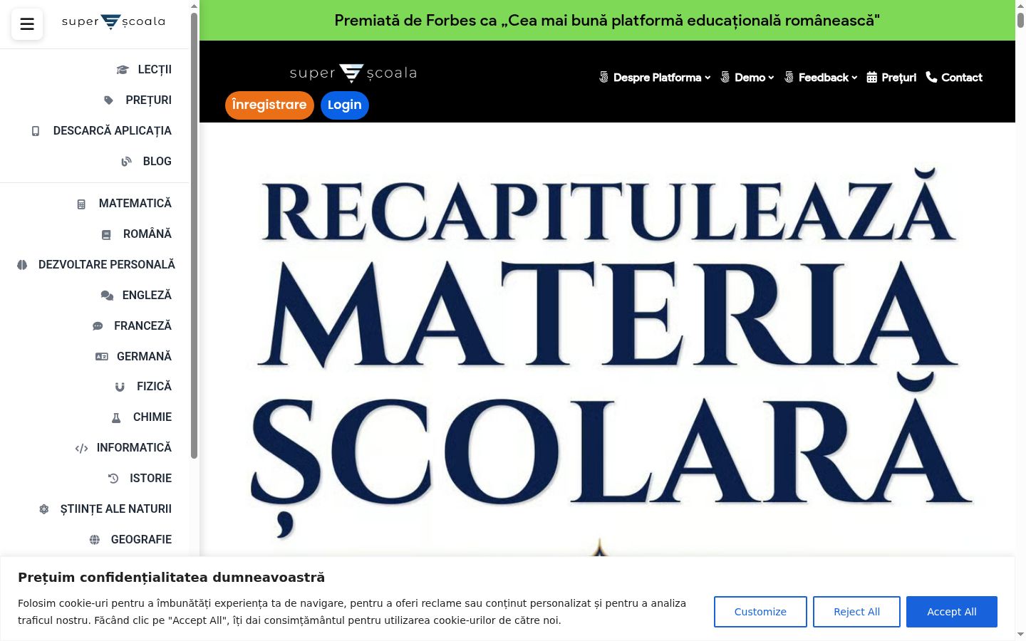 Captura de ecrã do banner de consentimento apresentado antes de qualquer interação