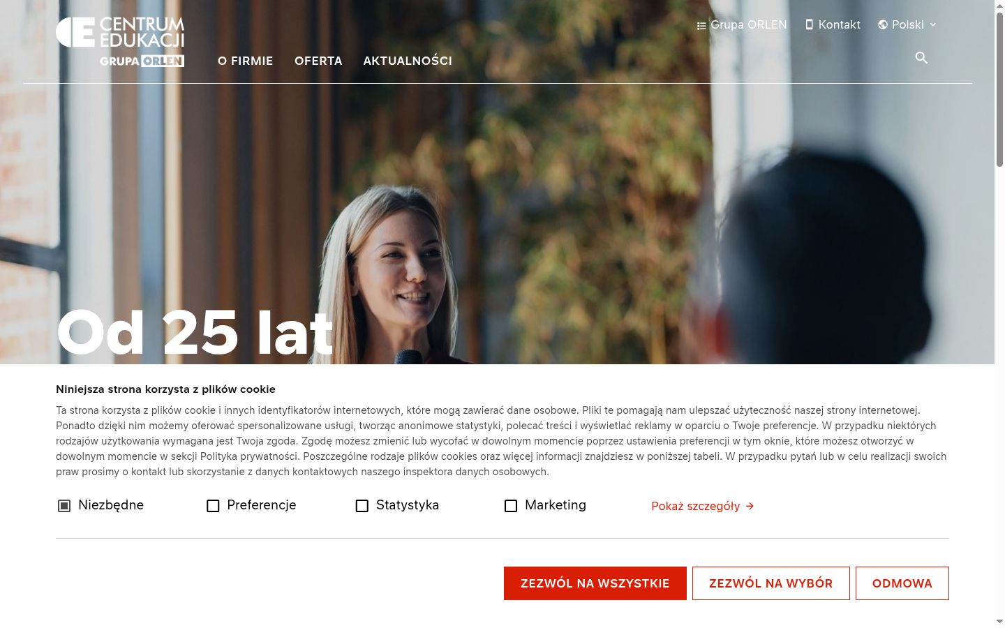 Sutikimo reklamjuostės, rodytos prieš bet kokią sąveiką, ekrano kopija