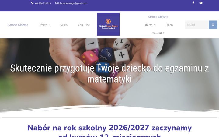 Екранна снимка на centrumedukacjiomega.pl