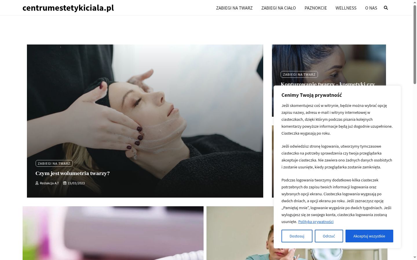 Skärmbild av samtyckesbannern som visades före någon interaktion