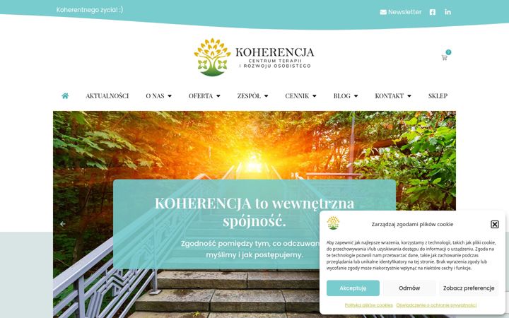 Captură de ecran a centrumkoherencja.pl