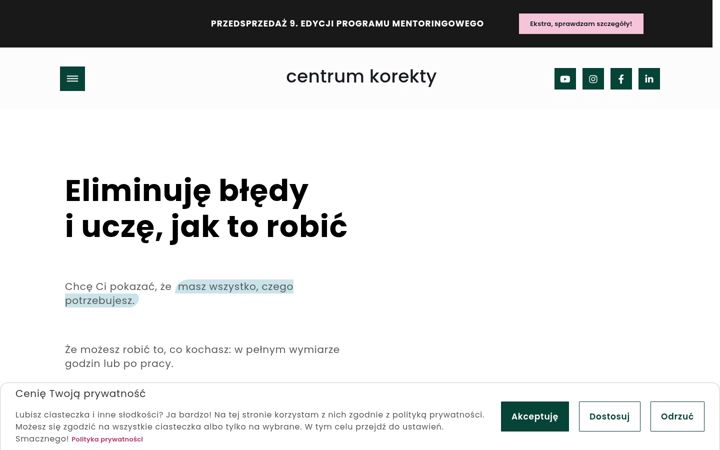 Screenshot ta' centrumkorekty.pl