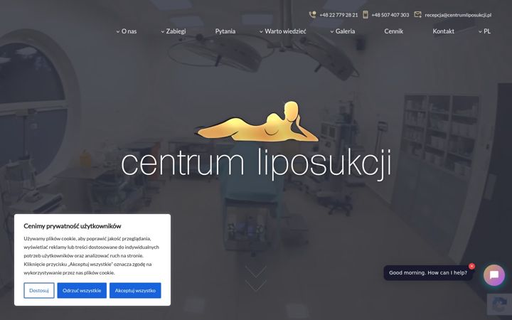 Captură de ecran a centrumliposukcji.pl