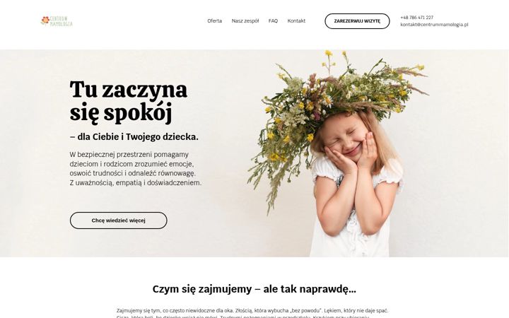 Captură de ecran a centrummamologia.pl