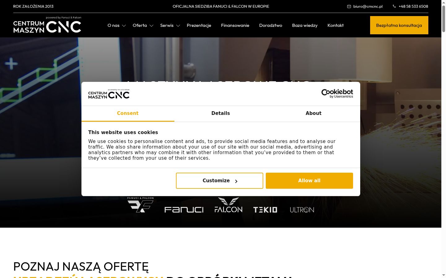 Captură de ecran a bannerului de consimțământ afișat înainte de orice interacțiune