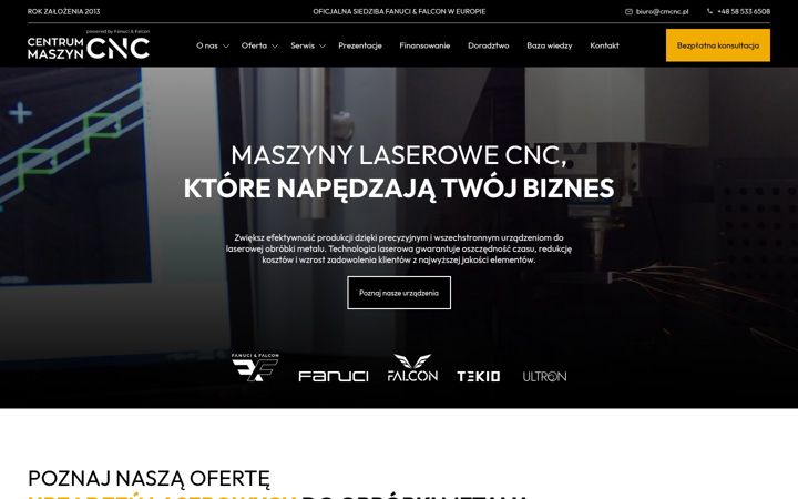 Captură de ecran a centrummaszyncnc.pl