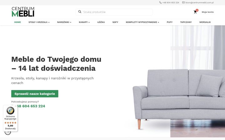 Captură de ecran a centrummebli.com.pl