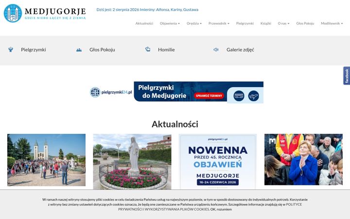 Captură de ecran a centrummedjugorje.pl