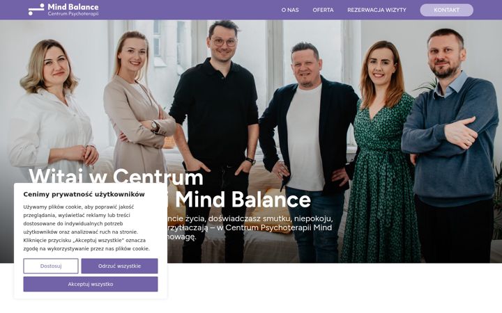 Captură de ecran a centrummindbalance.pl
