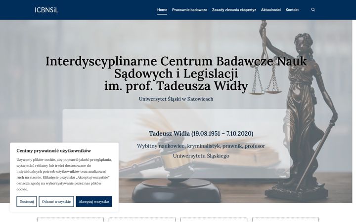 Captură de ecran a centrumnaukisadowe.us.edu.pl