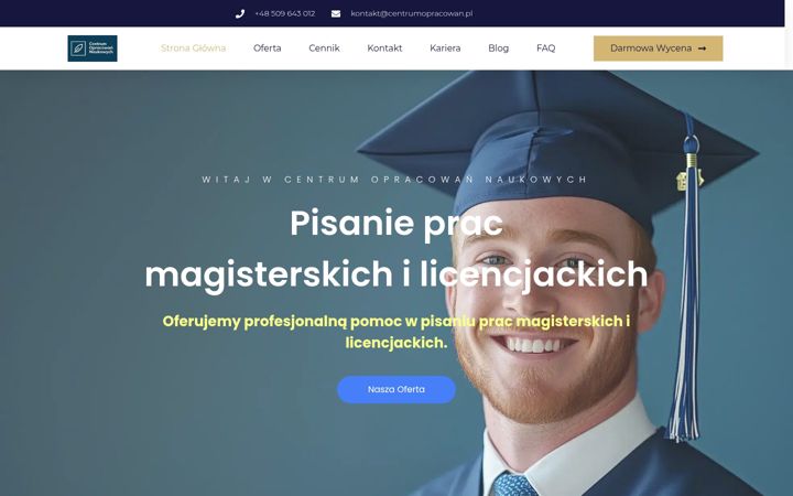 Captură de ecran a centrumopracowan.pl