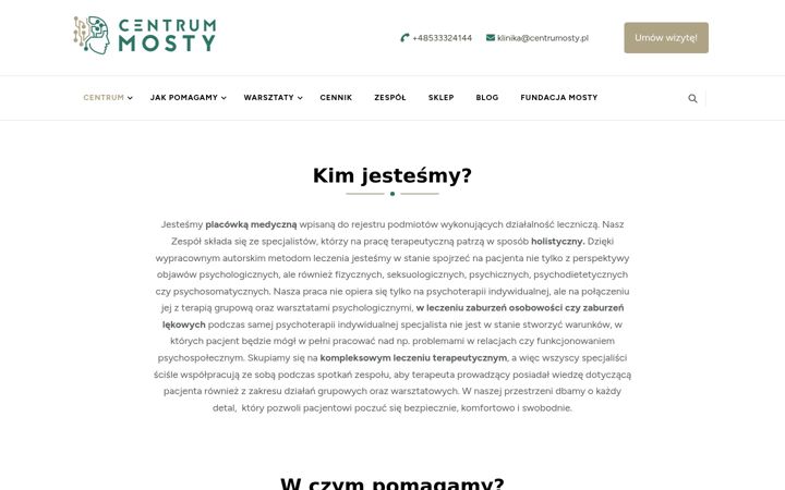 Captură de ecran a centrumosty.pl