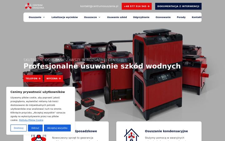 Captură de ecran a centrumosuszania.pl