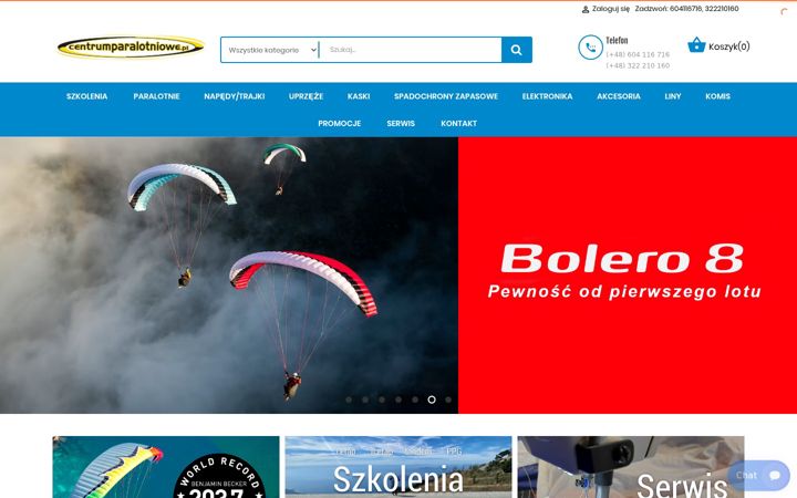 Captură de ecran a centrumparalotniowe.pl