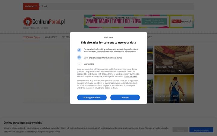 Screenshot stránky centrumporad.pl
