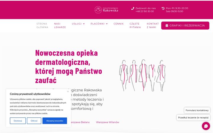 Screenshot stránky centrumrakowska.pl