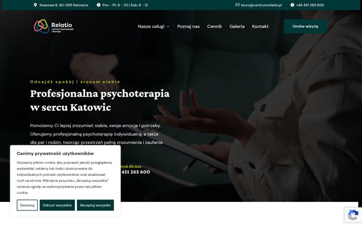 Screenshot stránky centrumrelatio.pl