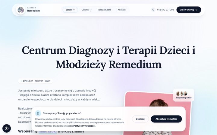 Screenshot stránky centrumremedium.pl
