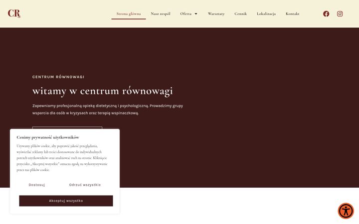 Screenshot of centrumrownowagi.com