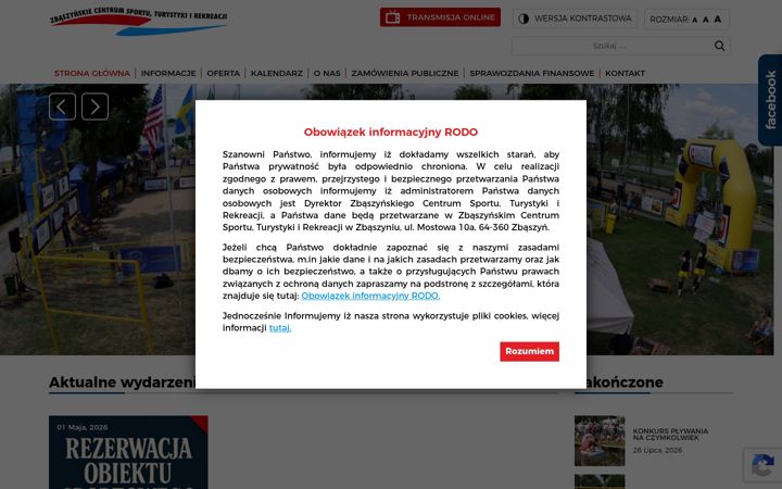 Screenshot stránky centrumsportu-zbaszyn.pl