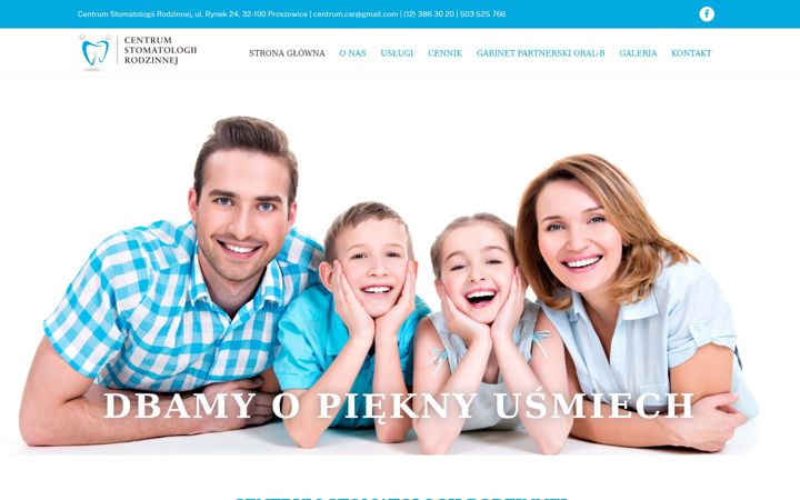 Screenshot stránky centrumstomatologii.net.pl