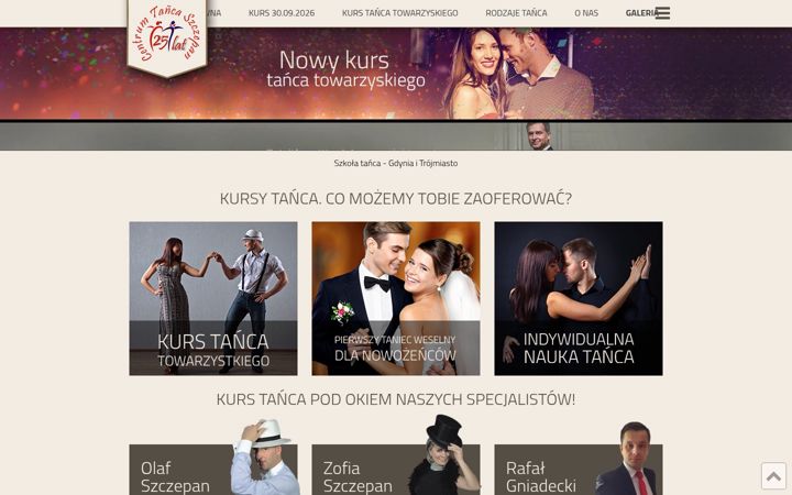 Screenshot stránky centrumtancaszczepan.pl