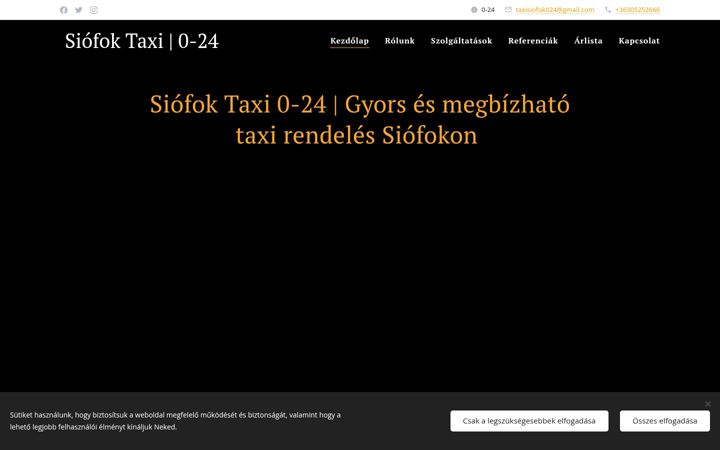 Kuvakaappaus sivustosta centrumtaxi.hu