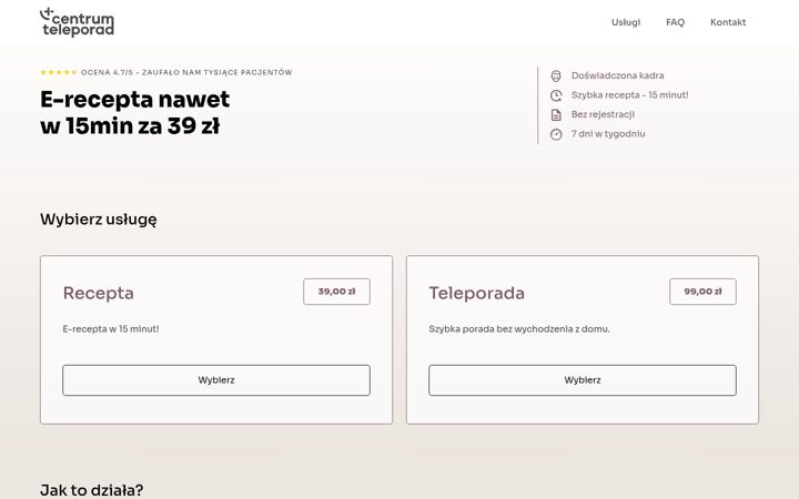 Screenshot stránky centrumteleporad.pl