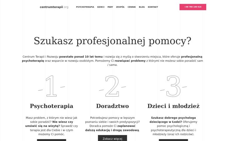 Zrzut ekranu centrumterapii.org