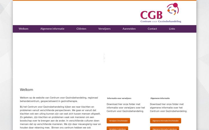 Ekraanipilt saidist centrumvoorgezinsbehandeling.nl