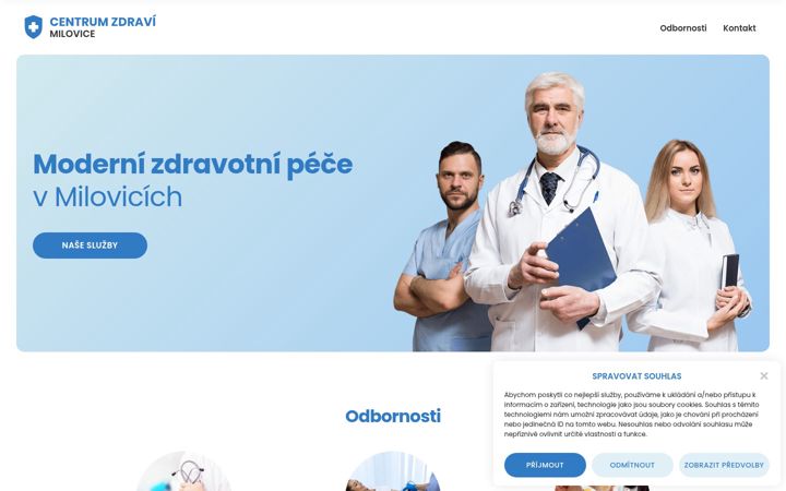 Screenshot of centrumzdravimilovice.cz