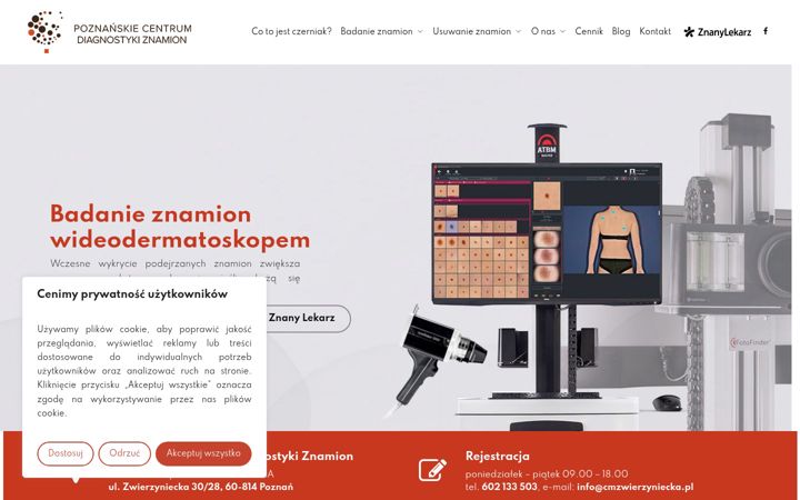 Skärmbild av centrumznamion.pl