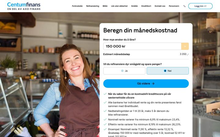 Ekrano kopija centum.no