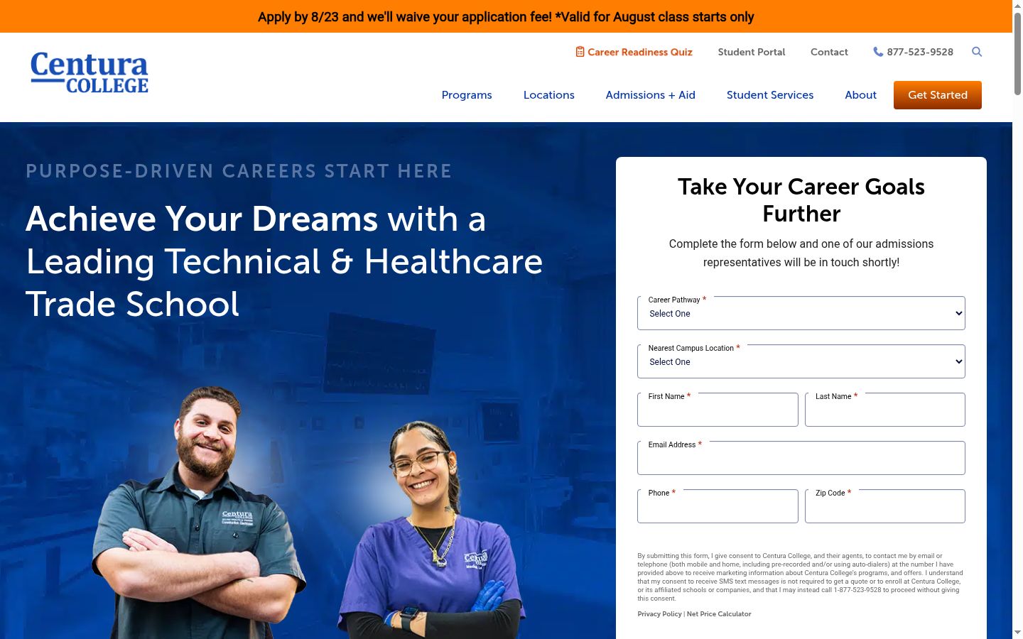 Screenshot of the consent banner shown before any interaction
